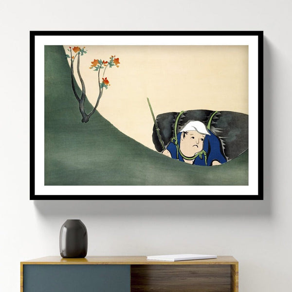 "kamisaka sekka painting - Samurai from Momoyogusa 1"