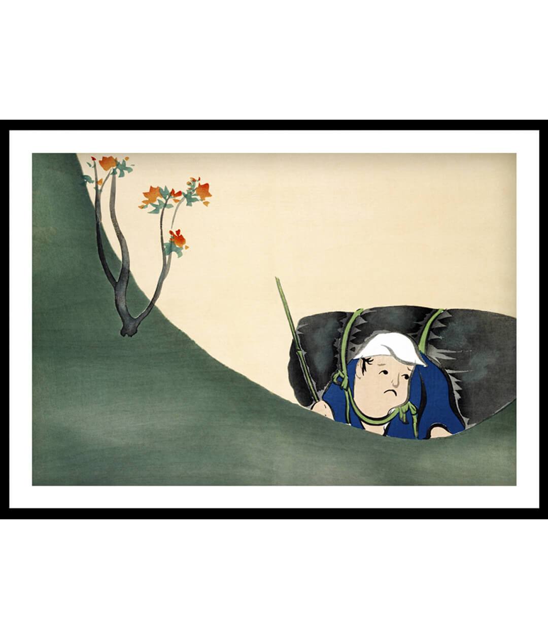 "kamisaka sekka painting - Samurai from Momoyogusa"