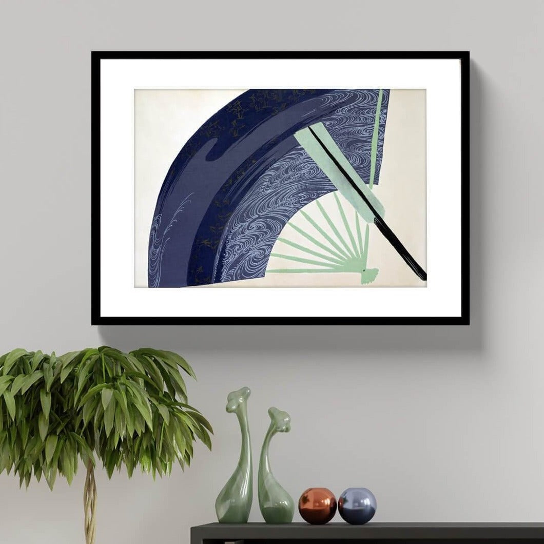 "kamisaka sekka painting - Fan from Momoyogusa 1"