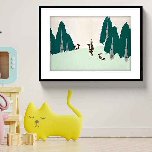 "kamisaka sekka painting - Deer from Momoyogusa 1"