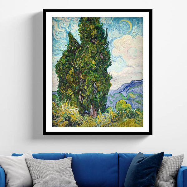 "Cypresses Vincent Van Gogh Painting 2"