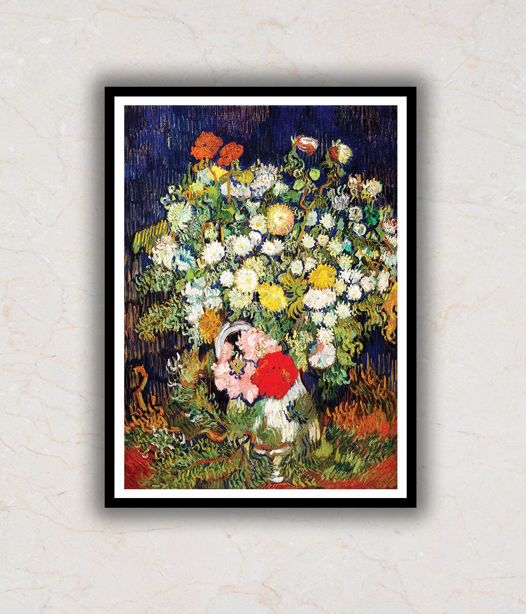 "Bouquet of Flowers in a Vase Vincent Van Gogh Painting"