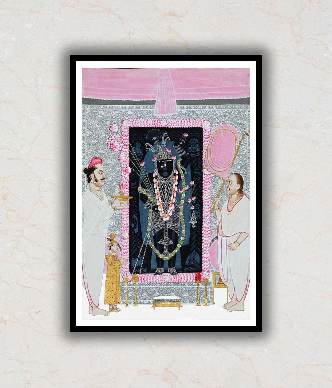 "Shrinath Ji (Shri Krishna) Durbar Darshan Pichwai Art Painting For Home Wall Art Decor 3"