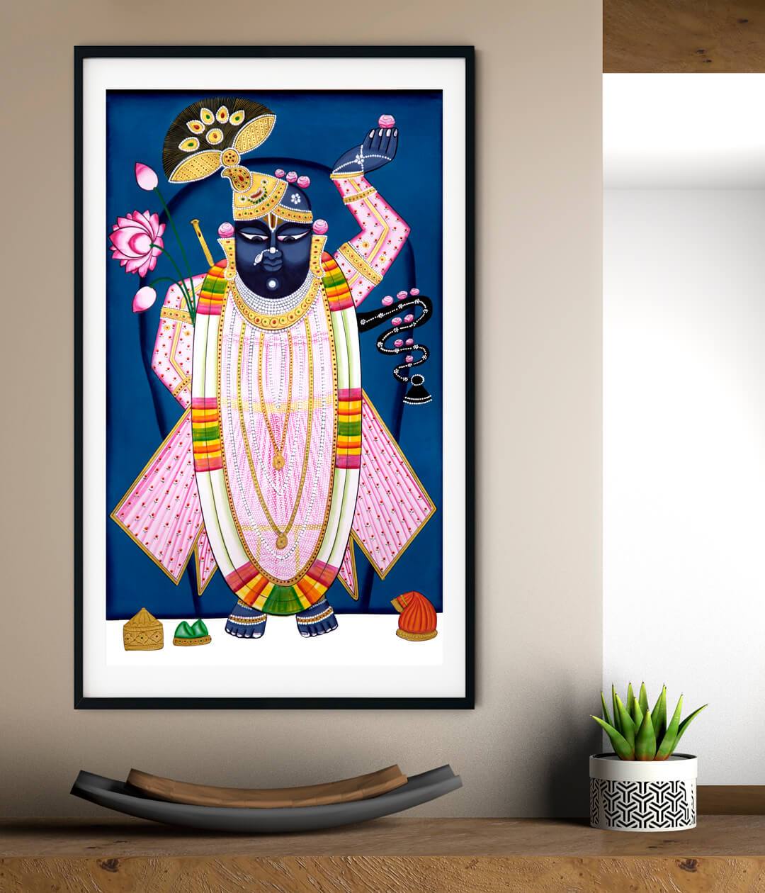 "Shrinath Ji (Shri Krishna) Darshan Pichwai Painting 1"