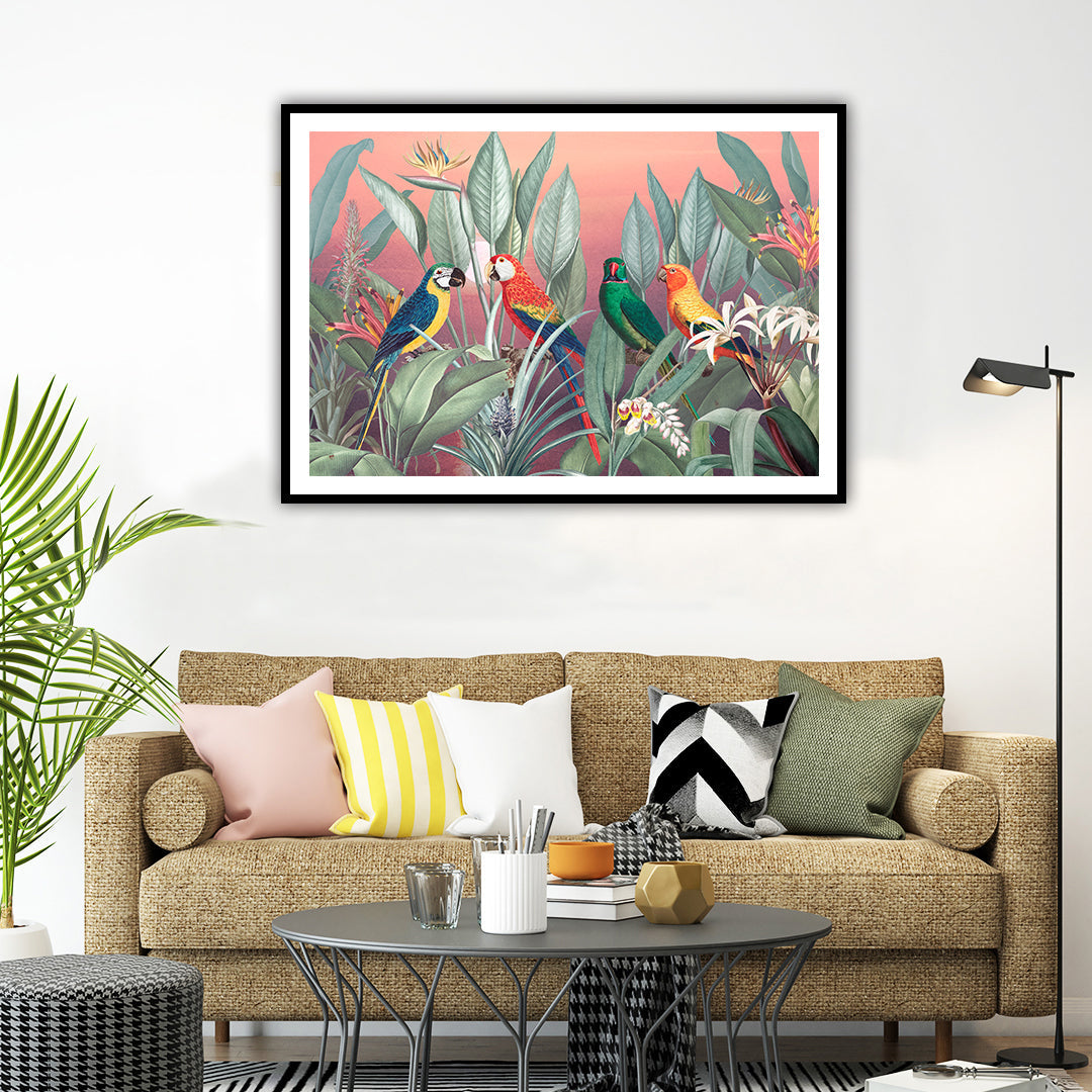 "Birds of Tropic illustration Art painting For Home wall Decor"