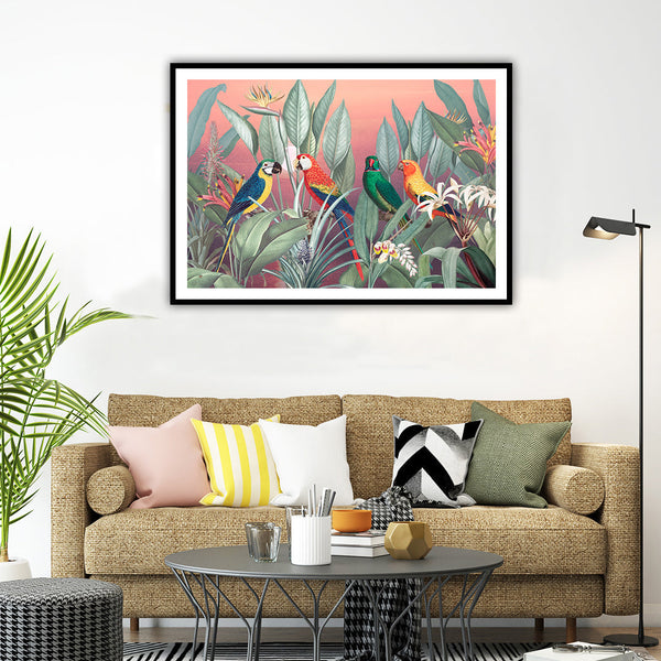 "Birds of Tropic illustration Art painting For Home wall Decor"
