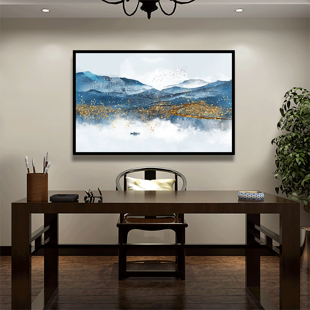 "The Amber River Abstract Art Painting For Home Wall Decor"