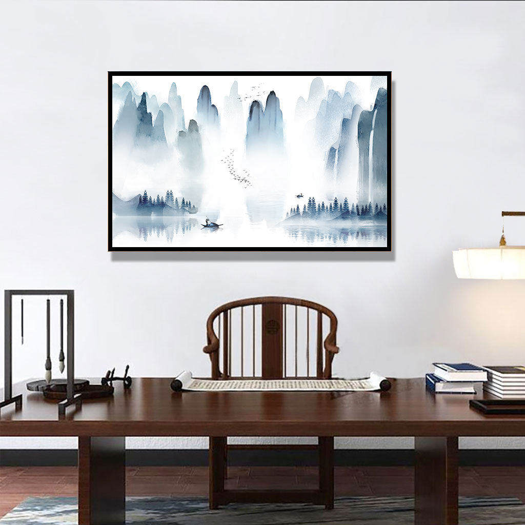 "Mystic Falls Abstract Art Painting For Home Wall Decor"