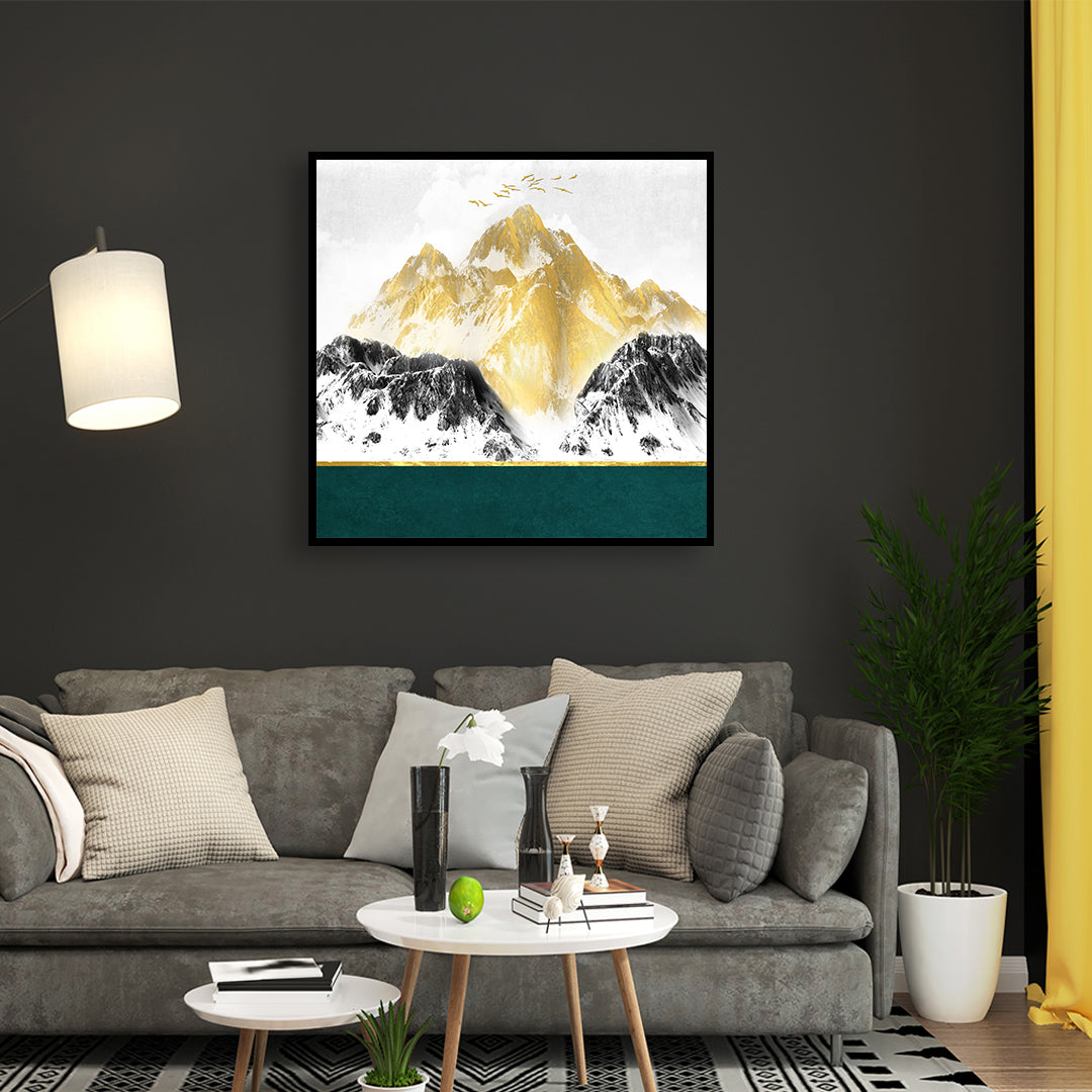 "The Emerald Peak Abstract Art Painting For Home Wall Decor"