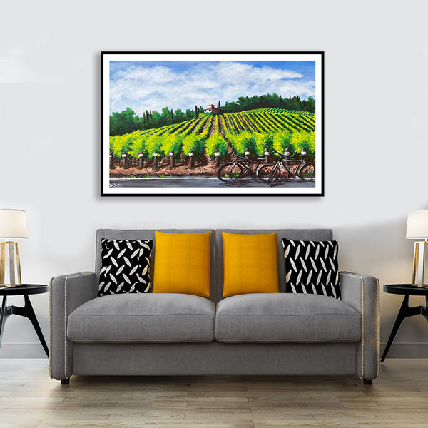 "Tuscan Vineyards Paitning Artwork For Home Wall Decor"