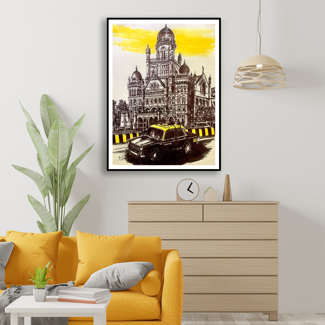 "Mumbai BMC Building Paitning Artwork For Home Wall Decor"