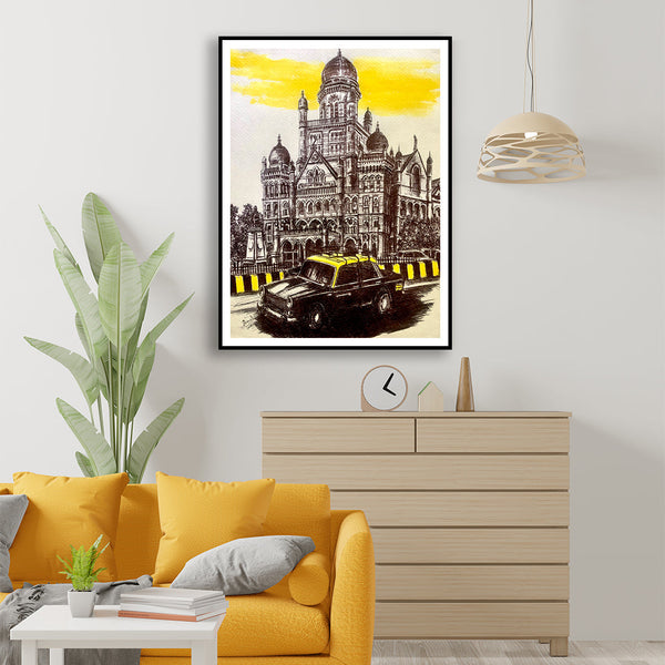 "Mumbai BMC Building Paitning Artwork For Home Wall Decor"