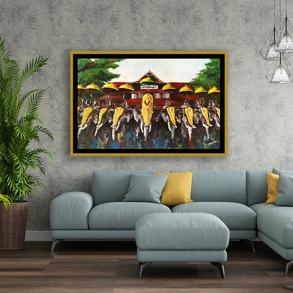 "The Thrissur Pooram Paitning Artwork For Home Wall Decor"