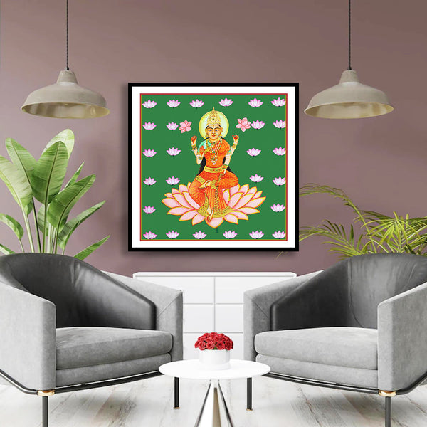 "Goddess Lakshmi Ji Artwork Painting For Home Wall Decor"