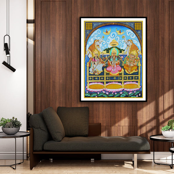 "Lakshmi Darbar Artwork Painting For Home Wall Decor"