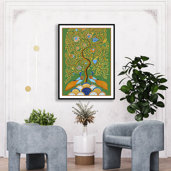 "The Tree of Glory Kalamkari Artwork Painting For Home Wall Decor"