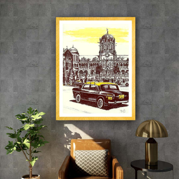 "CST Mumbai Artwork Painting by Bharath For Home Wall D•À__cor"