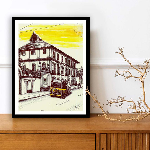 "Lanes of Keralam Artwork Painting by Bharath For Home Wall D•À__cor"