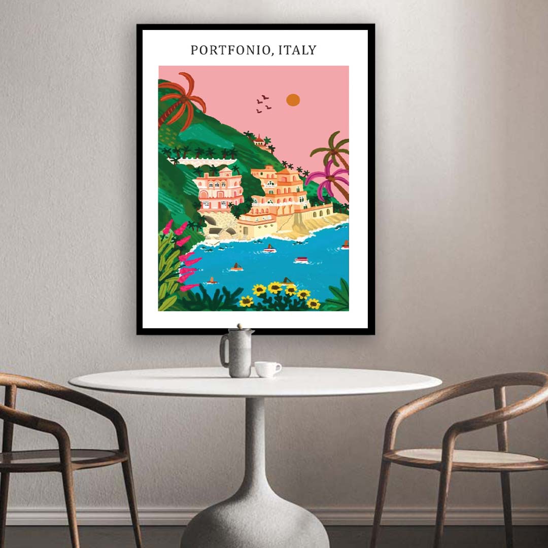 "Portfonio, Italy illustration Artwork Painting For Home Wall D•À__cor"