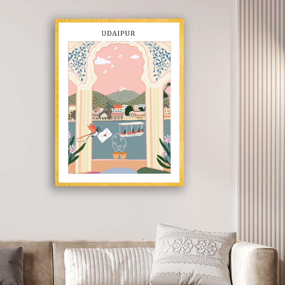 "Udaipur illustration Artwork Painting For Home Wall D•À__cor"