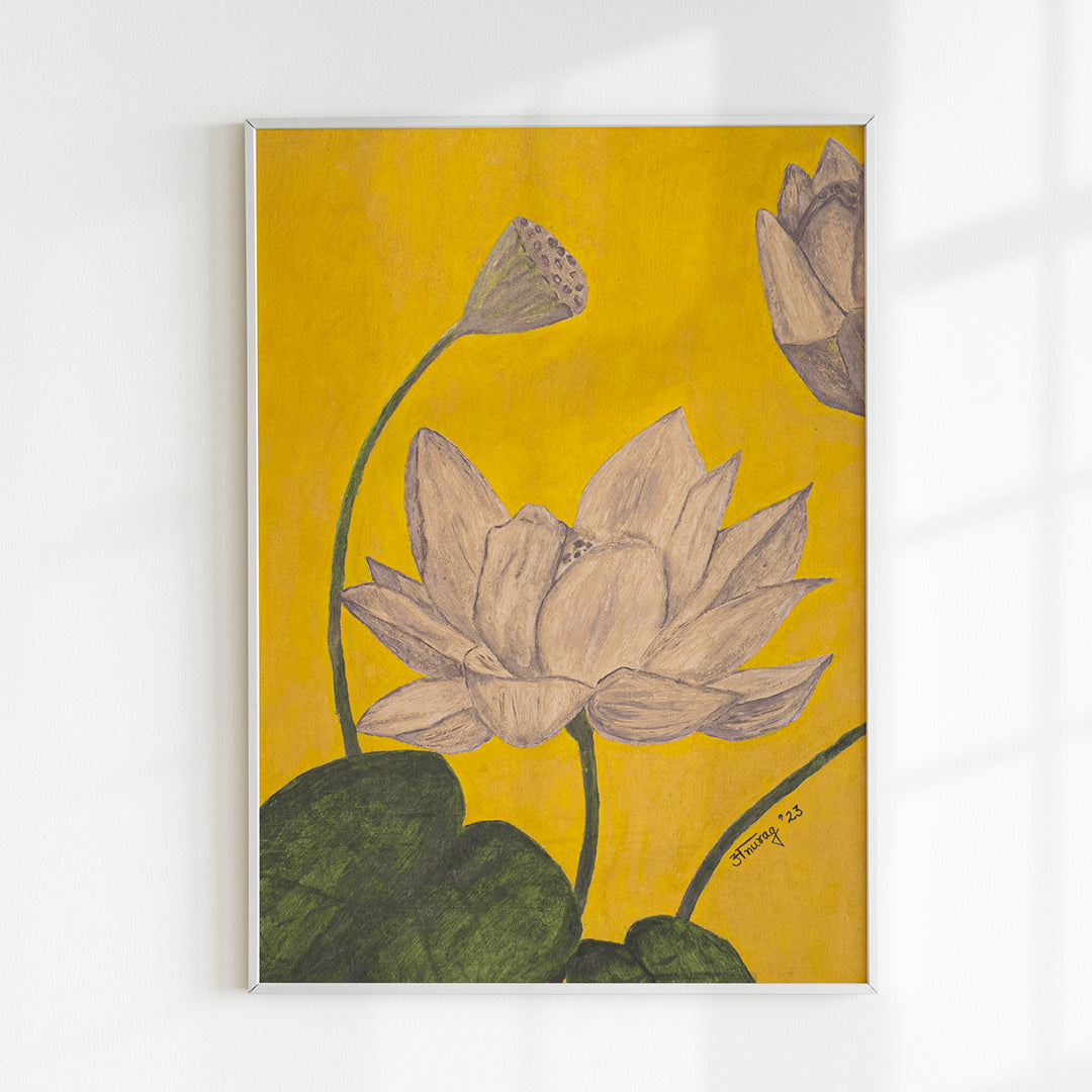 "Minimal Floral 2 Artwork Painting by Anurag Anand For Home Wall Art"