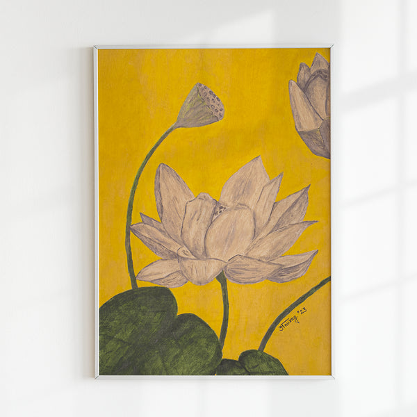 "Minimal Floral 2 Artwork Painting by Anurag Anand For Home Wall Art"