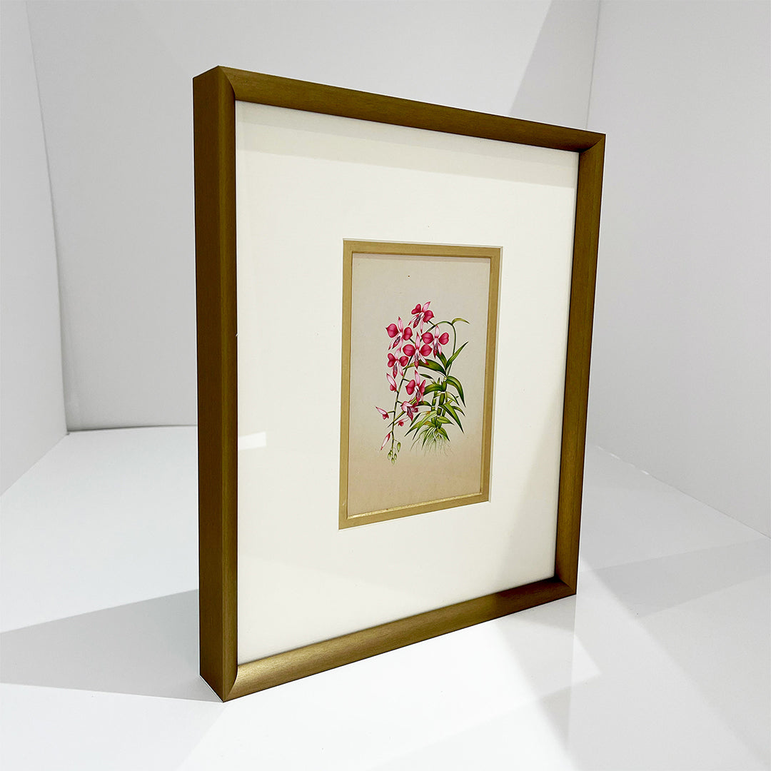 "Orchid Metal Framed Floral Artwork Painting"