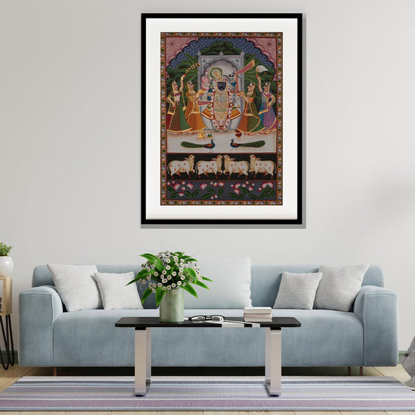 "Sharad Purnima Pichwai Artwork Painting For Home Wall Dacor"