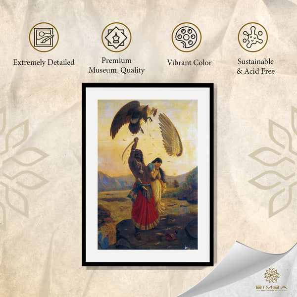 "Raja Ravi Varma Artwork Painting - Jatayu vadha, 1906"