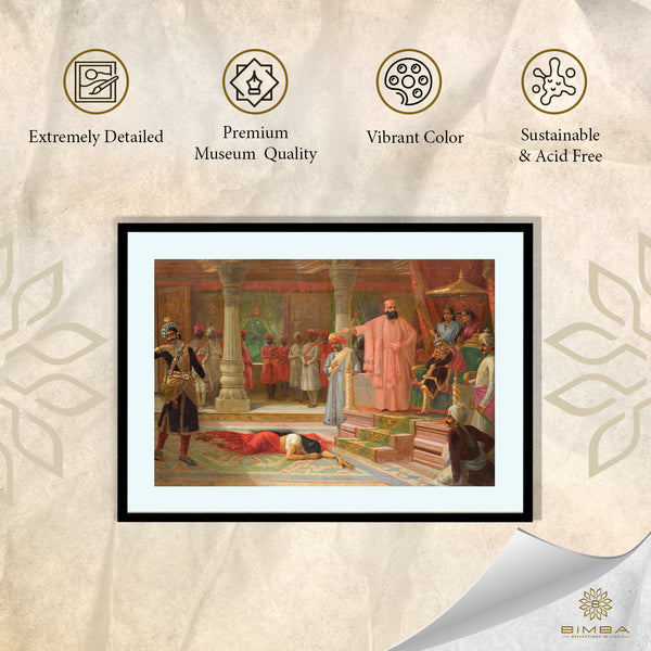 "Raja Ravi Varma Artwork Painting - Draupadi disrobed"