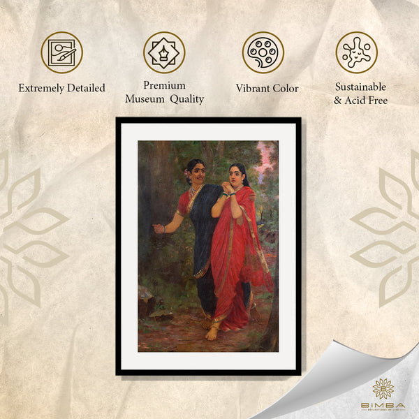 "Raja Ravi Varma Artwork Painting - Simhika leads Sairandari to Keechaka"