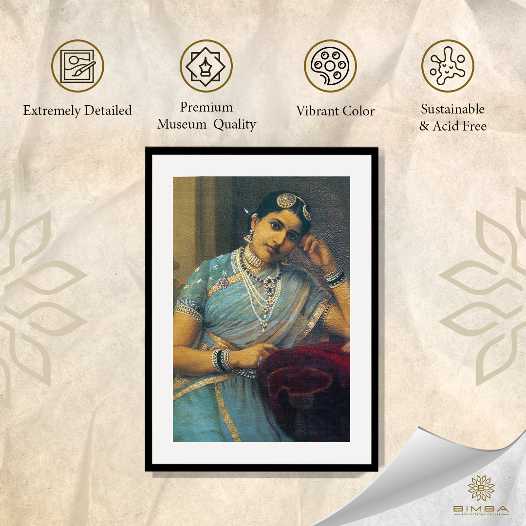 "Raja Ravi Varma Artwork Painting - Raja and Rani of Kurupam"