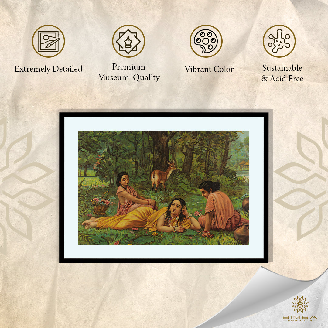 "Raja Ravi Varma Artwork Painting - Sakunthala Pathralekhan 2"