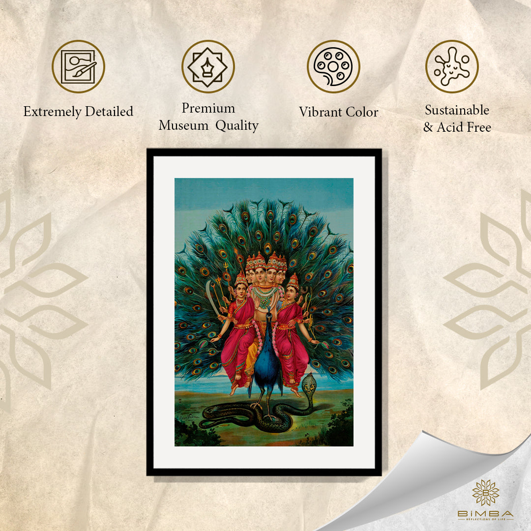 "Raja Ravi Varma Artwork Painting - Murugan"