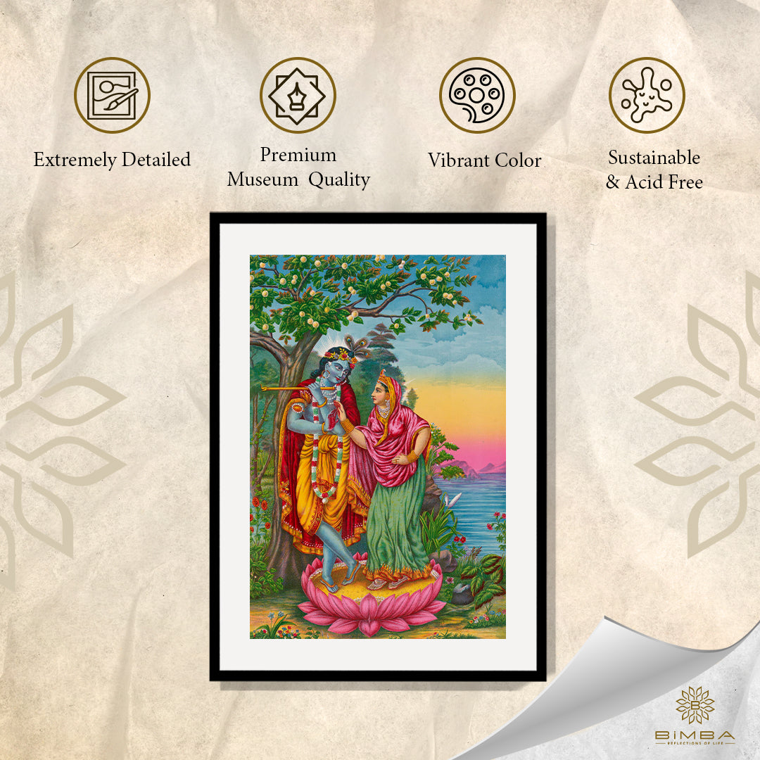 "Raja Ravi Varma Artwork Painting - Radha Krishna 2"