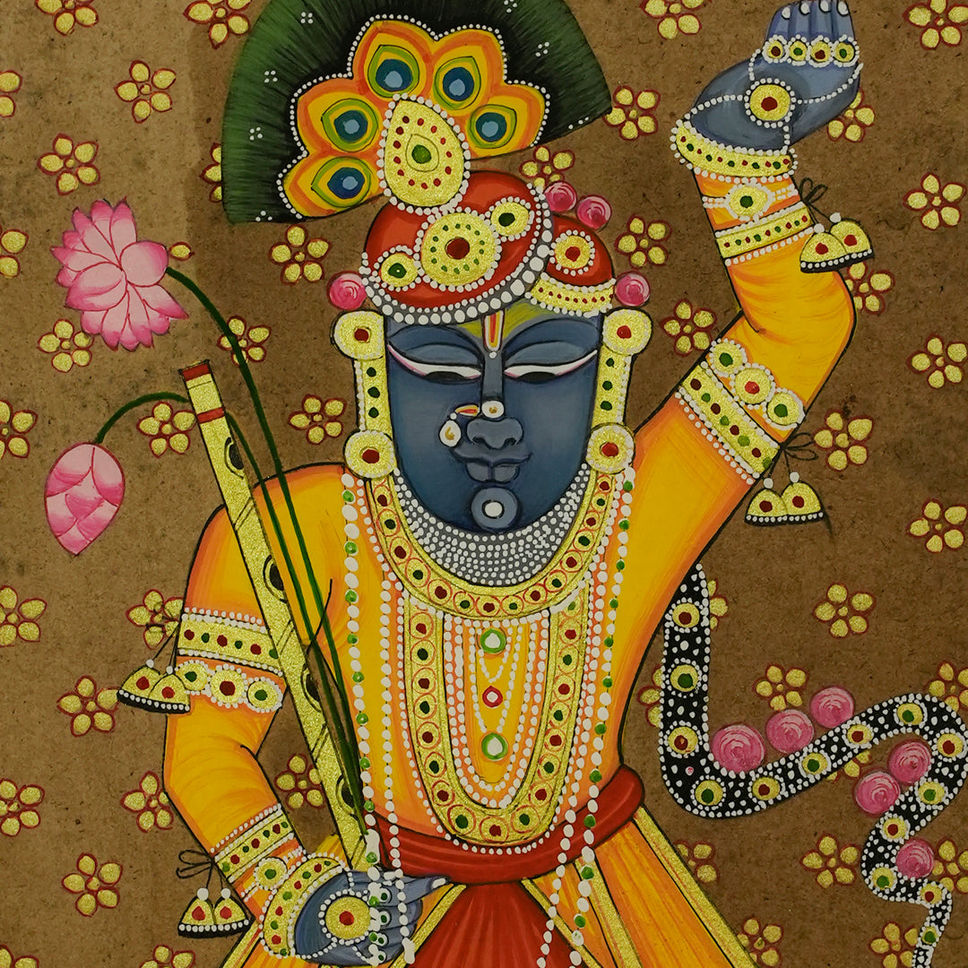 "The Amber Radiance Pichwai Artwork Painting For Home Wall Decor"