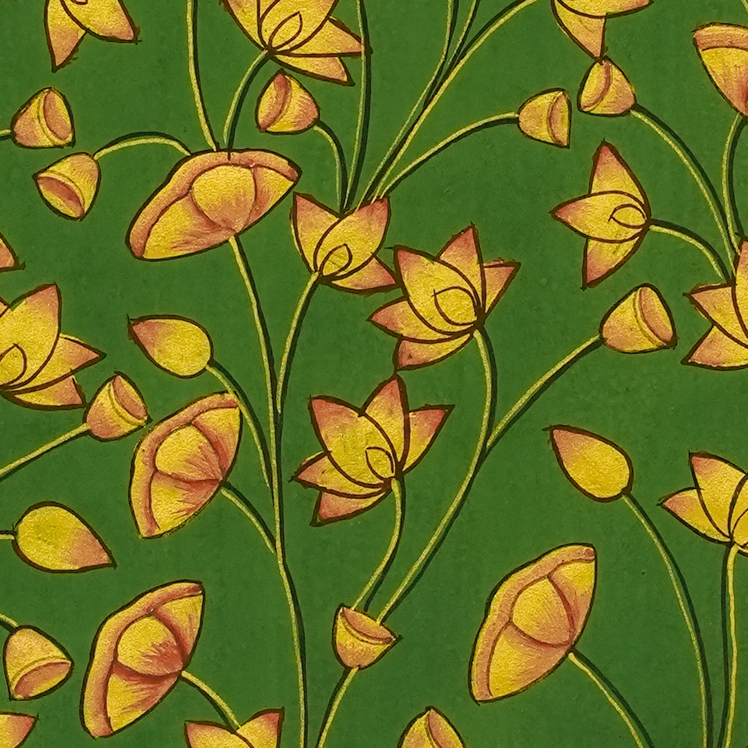 "Locks of Emerald Pichwai Artwork Painting For Home Wall Decor"