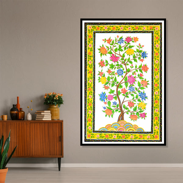 "Blossom Kalamkari Artwork Painting For Home Wall Decor"
