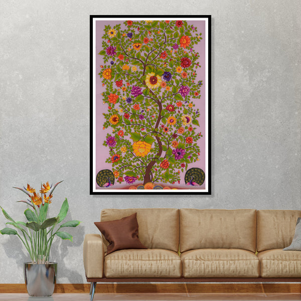 "Tree of Life Kalamkari Artwork Painting For Home Wall Decor"