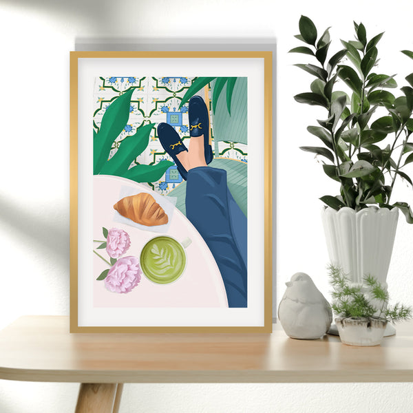 "Cafe Petra Lidze Painting Artwork For Home Wall Decor"