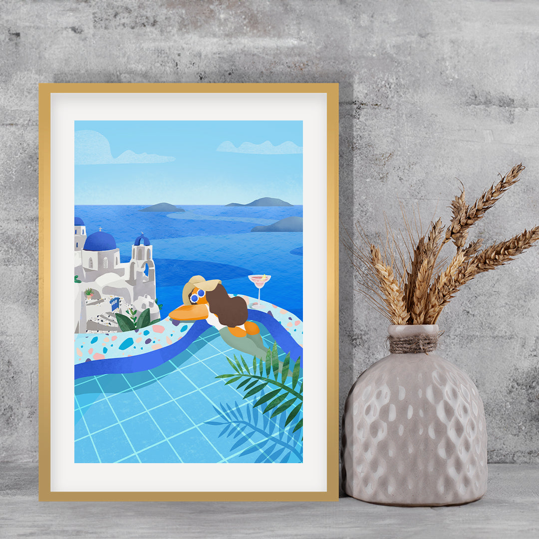 "Summer in Greece Petra Lidze Painting Artwork For Home Wall Decor"