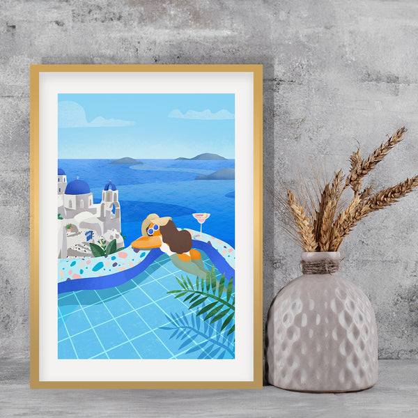 "Summer in Greece Petra Lidze Painting Artwork For Home Wall Decor"