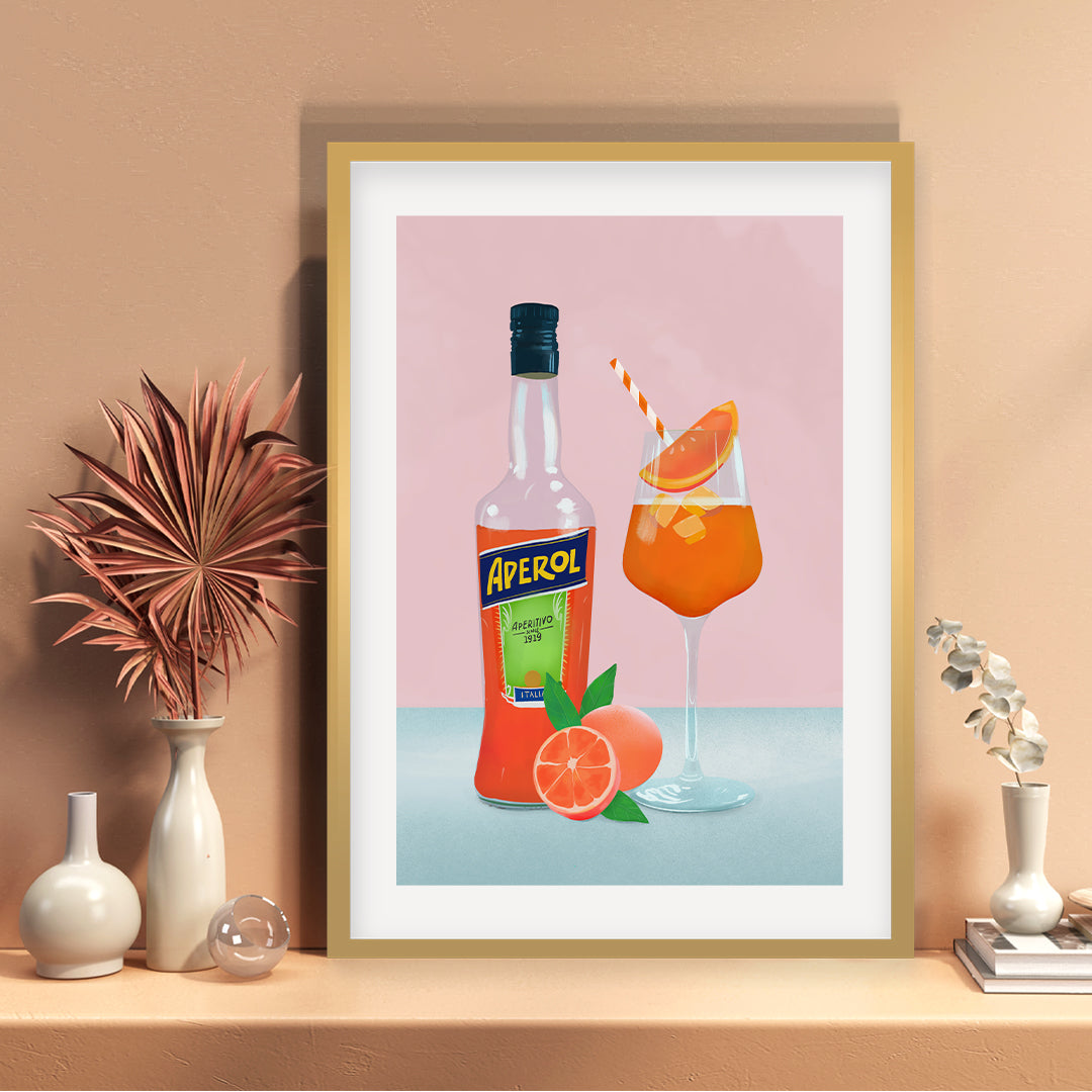 "Aperol Spritz Petra Lidze Painting Artwork For Home Wall Decor"