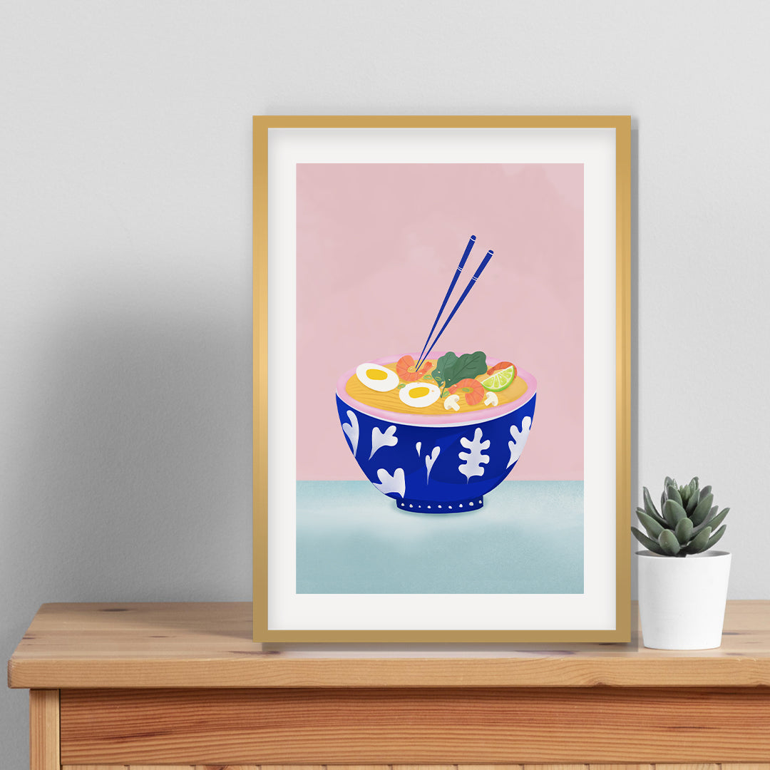 "Ramen Bowl Petra Lidze Painting Artwork For Home Wall Decor"