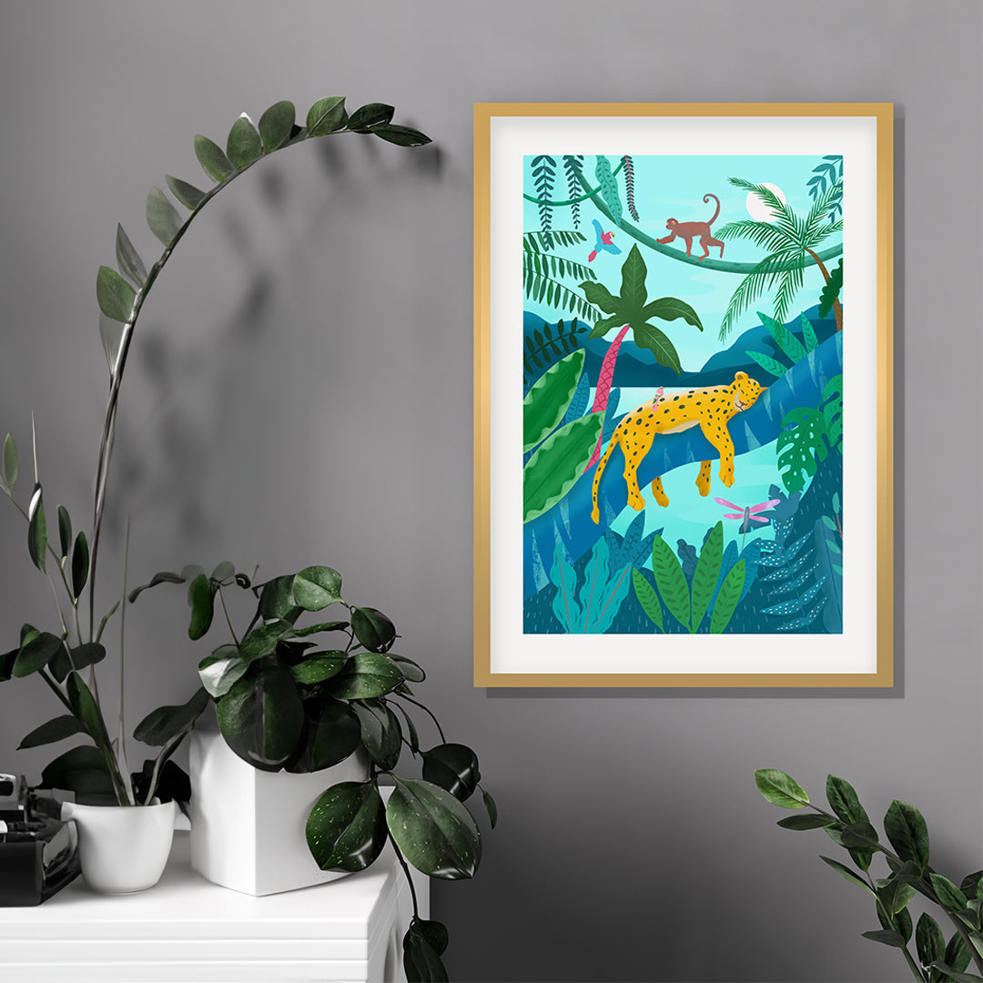 "Jungle Leopard Petra Lidze Painting Artwork For Home Wall Decor"
