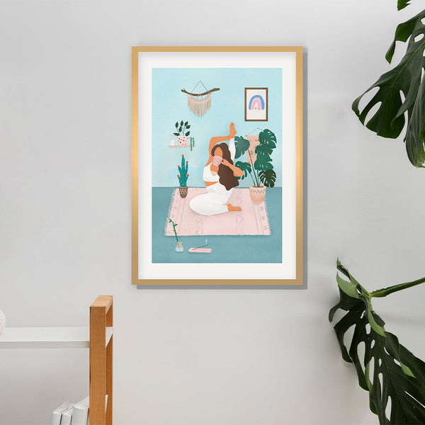 "Yoga Time Petra Lidze Painting Artwork For Home Wall Decor"