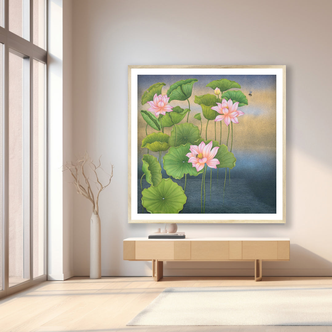 "Limited Edition Lotus Painting By Shammi Banu Sharma"