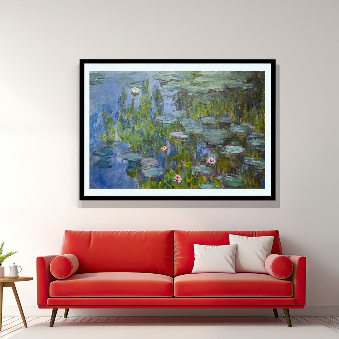 Water Lilies 1915 By Claude Monet Artwork Painting For Living Space Wall Decor