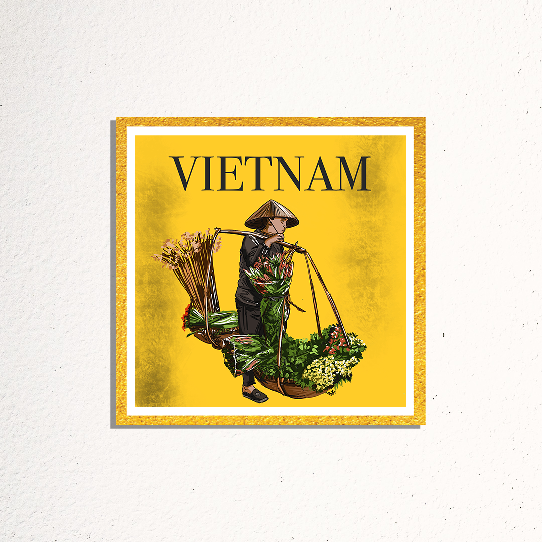 Blossoms of Vietnam Painting by Bharath For Home Wall Decor