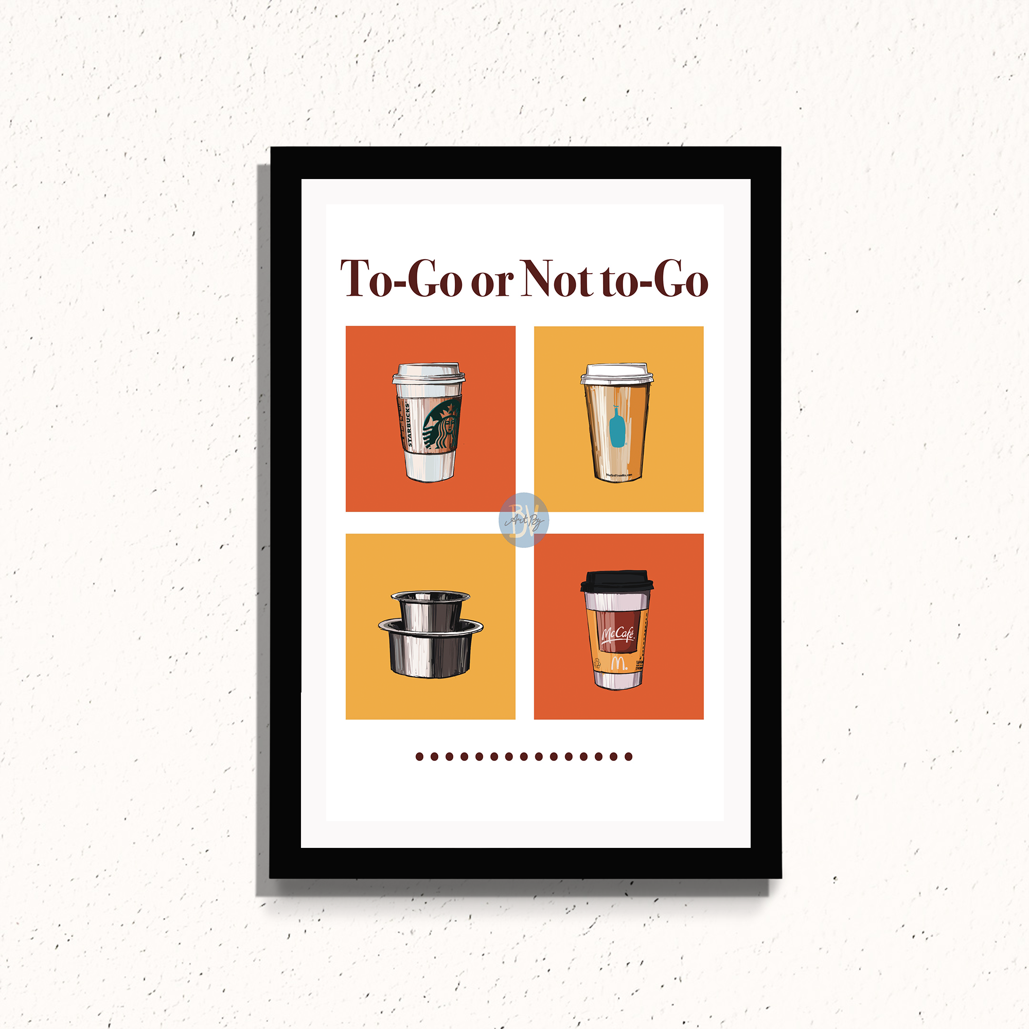 The Coffee Dilemma Painting by Bharath For Home Wall Decor